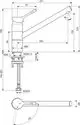 Küchenarmatur von Ideal Standard mit hohem Auslauf, flexibler Drehfunktion. Abmessungen und Anschlussdetails sind im technischen Diagramm dargestellt.